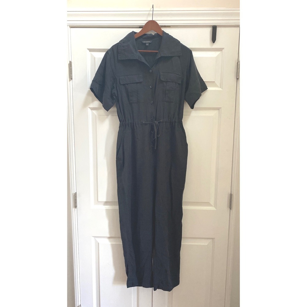 Banana Republic Jumpsuit Women Medium Black Short Sleeve Lyocell Eco Capsule